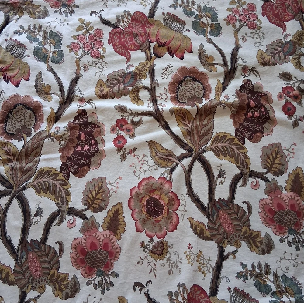 Pottery Barn Gianna Floral Duvet Cover Cotton Linen Queen